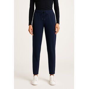 Monrow Supersoft Satin Stripes Sweatpants Women’s Small Navy Lounge Chic Style